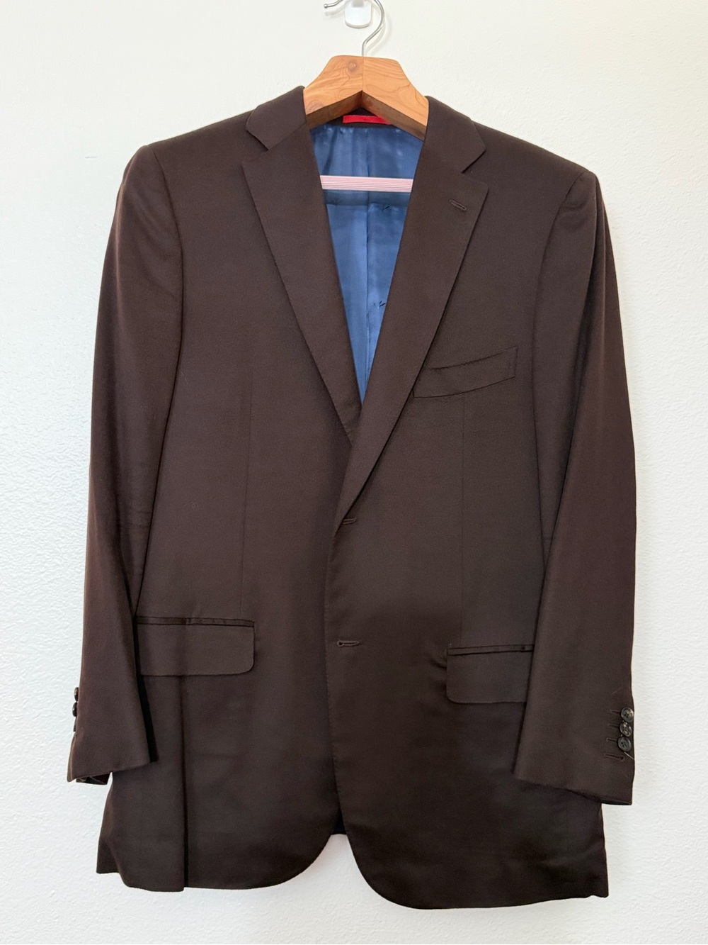 Isaia Dark Brown Sport Coat with Blue Lining